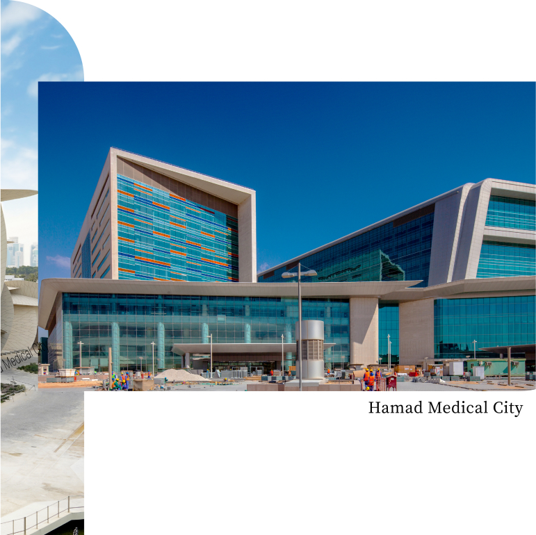 #Hamad Medical City Being the largest hospital in Qatar, it is an expansion and renovation of a building once used as an athletes village and press center during the 2006 Doha Asian Games. Hyundai E&C, which has extensive experience in hospital construction, completed the womens, outpatient, and rehabilitation wards with a high level of design and construction integration engineering expertise, was recognized for its expertise and further engaged to work on the entire interior design of the remaining wards.